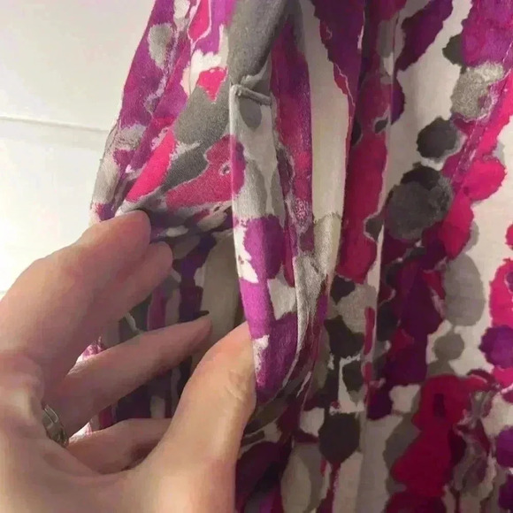 Ann Taylor Abstract Pleated Cotton A-Line Skirt Size 14 - Picture 5 of 9